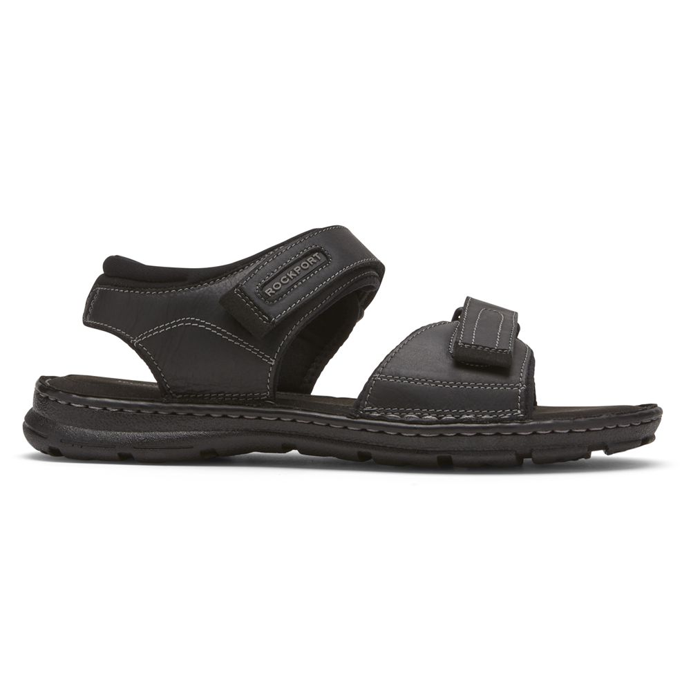 Rockport Canada Darwyn Quarter-Strap - Mens Sandals Black (YPF478960)